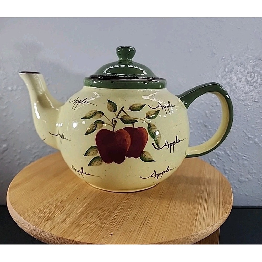 Apple‎ Orchard Teapot Ceramics Floral with Lid by Home Interiors